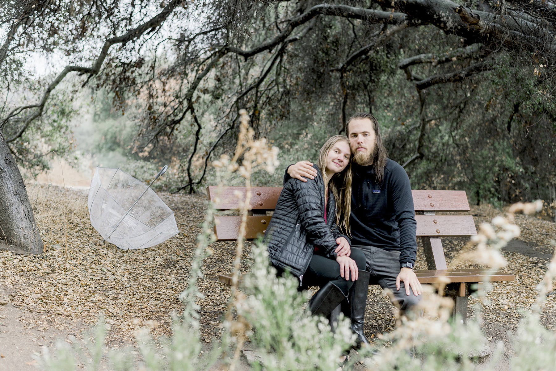 Rainy Day Engagement Session in Big Bear