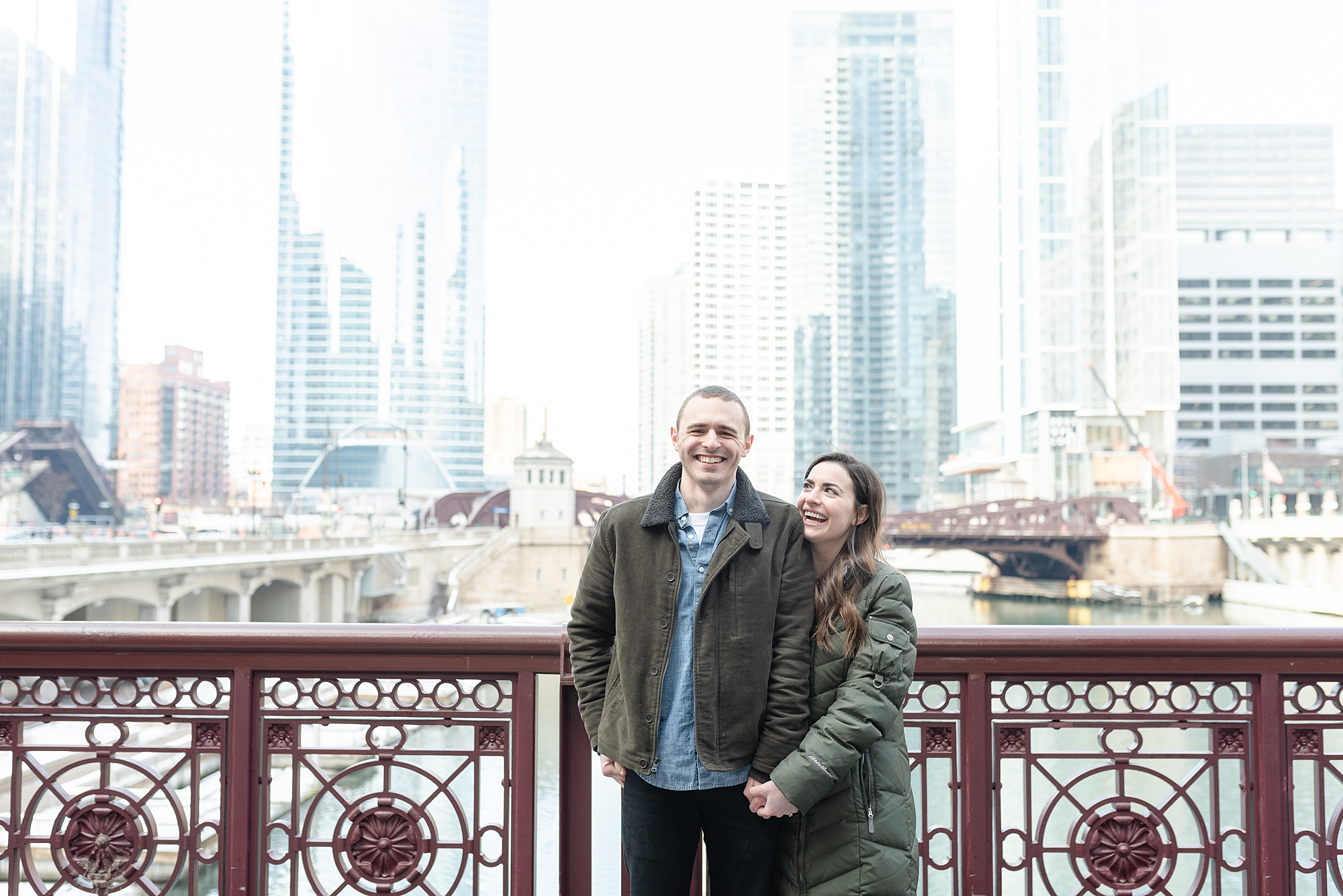 Casual Chicago Skyline Engagement Session