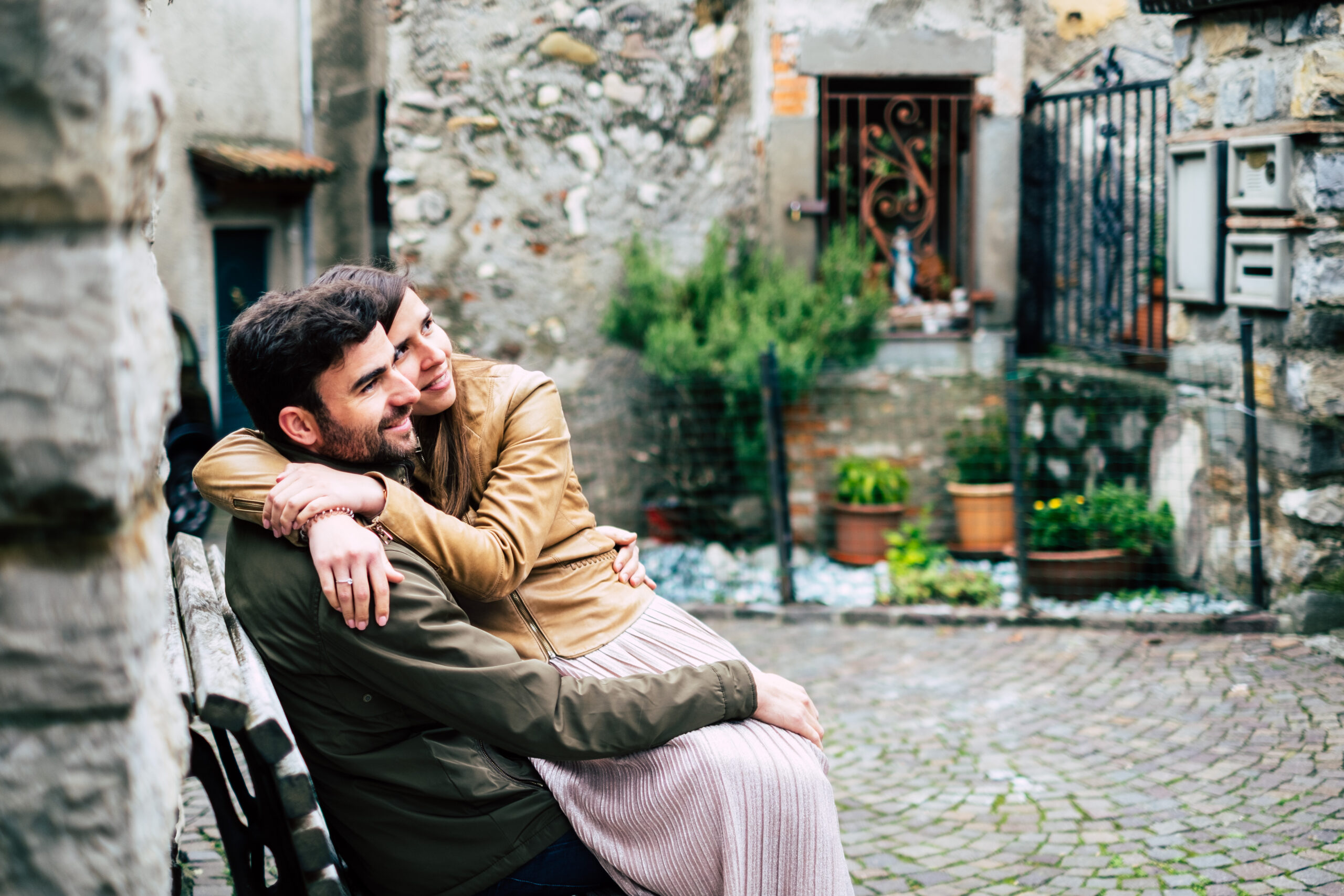 Romantic Stroll Engagement Session in Italy